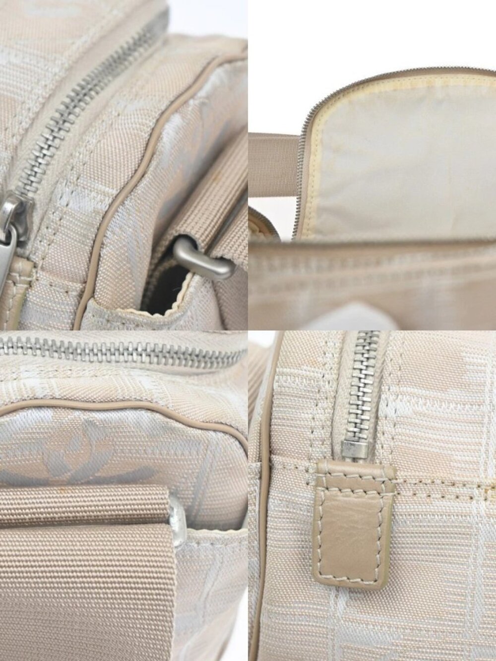 CHANEL CC New Travel Line Shoulder Bag Jacquard Canvas Leather BE SHW 62MA443 - Picture 9 of 16